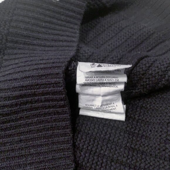 Armani Exchange 1/4 zip Knit Sweater 100% Cotton Men's Large Black Quarterzip - Picture 10 of 11